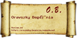 Oravszky Begónia névjegykártya